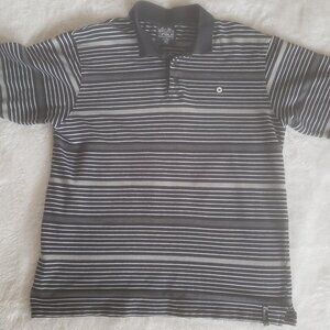 Y2K Southpole Polo Shirt Mens X-Large Black White Striped Polo Style Shirt